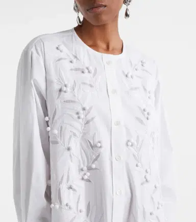 Carolina Herrera Embroidered cotton-blend gown | Thumbnail 6