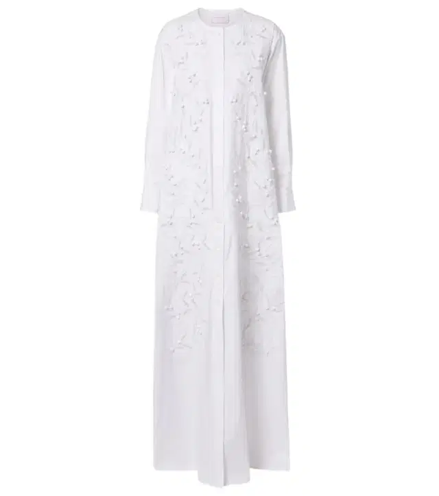 Embroidered cotton-blend gown