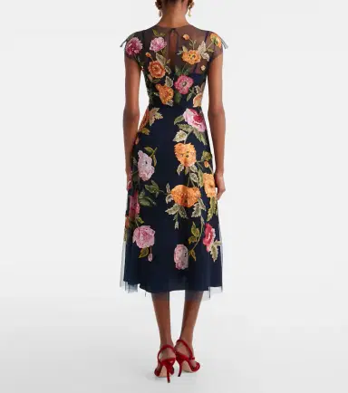 Carolina Herrera Floral sequined tulle midi dress | Thumbnail 3