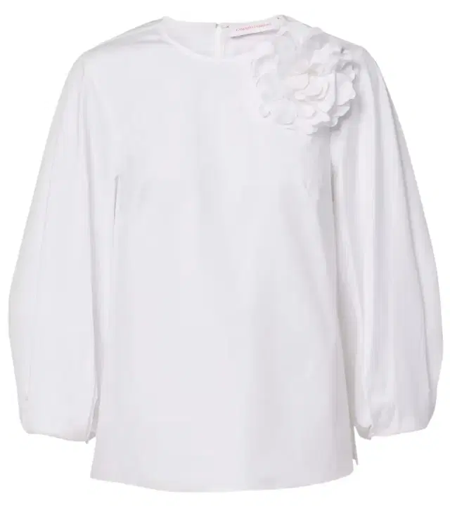 Carolina Herrera Floral-appliqué cotton-blend blouse