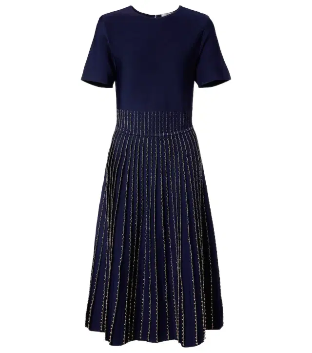 Carolina Herrera Beaded knitted pleated midi dress