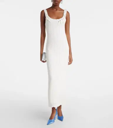 Carolina Herrera Knitted scalloped midi dress | Thumbnail 3 Carolina Herrera Knitted scalloped midi dress | Thumbnail 3