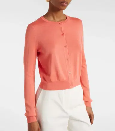 Carolina Herrera Cropped silk and cotton cardigan | Thumbnail 4