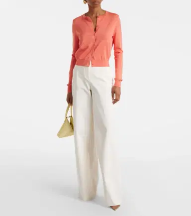 Carolina Herrera Cropped silk and cotton cardigan | Thumbnail 5
