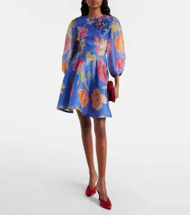 Carolina Herrera Floral silk organza minidress | Thumbnail 3
