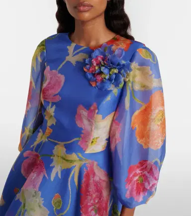 Carolina Herrera Floral silk organza minidress | Thumbnail 4