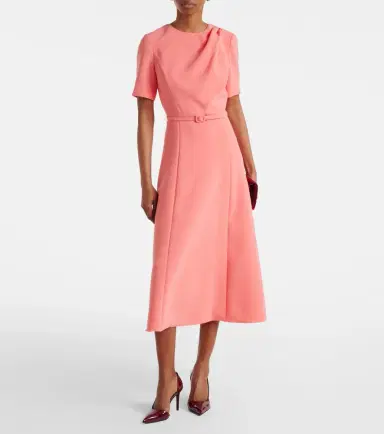 Carolina Herrera Belted crêpe midi dress | Thumbnail 3 Carolina Herrera Belted crêpe midi dress | Thumbnail 3