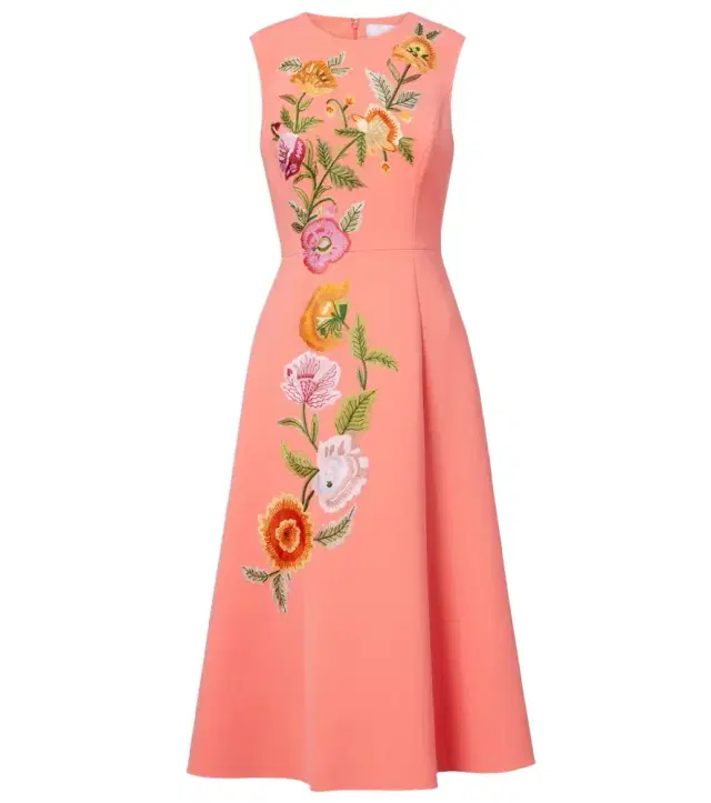 Carolina Herrera Embroidered floral cocktail dress