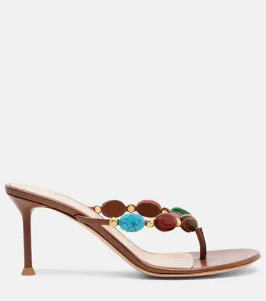 Gianvito Rossi Embellished leather thong sandals | Thumbnail 3 Gianvito Rossi Embellished leather thong sandals | Thumbnail 3