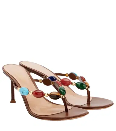 Gianvito Rossi Embellished leather thong sandals | Thumbnail 1 Gianvito Rossi Embellished leather thong sandals | Thumbnail 1