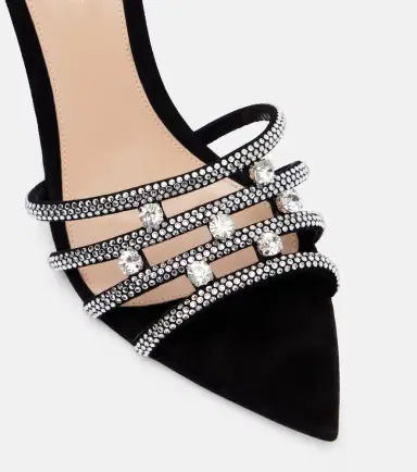 Gianvito Rossi Elizabeth crystal-embellished suede mules | Thumbnail 2