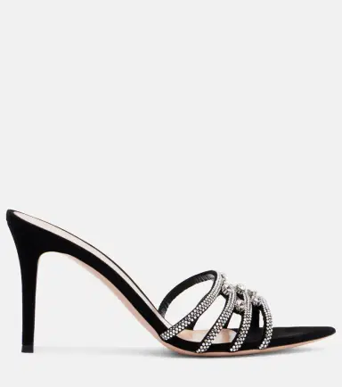 Gianvito Rossi Elizabeth crystal-embellished suede mules | Thumbnail 3