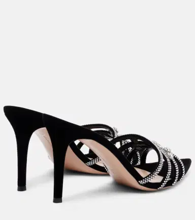 Gianvito Rossi Elizabeth crystal-embellished suede mules | Thumbnail 4