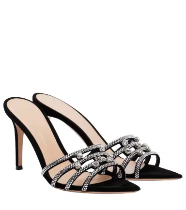 Gianvito Rossi Elizabeth crystal-embellished suede mules | Thumbnail 1