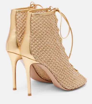 Gianvito Rossi 105 metallic leather-trimmed sandals | Thumbnail 2