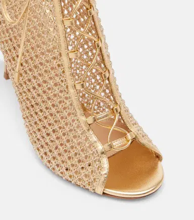 Gianvito Rossi 105 metallic leather-trimmed sandals | Thumbnail 3