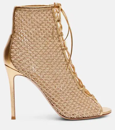 Gianvito Rossi 105 metallic leather-trimmed sandals | Thumbnail 4