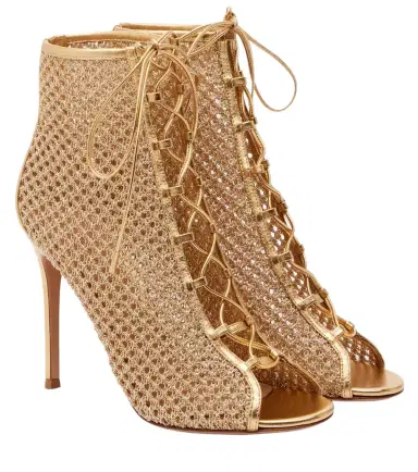 Gianvito Rossi 105 metallic leather-trimmed sandals | Thumbnail 1