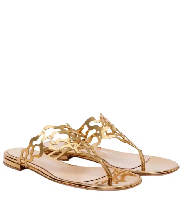Gianvito Rossi Metallic-leather sandals