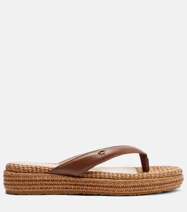 Gianvito Rossi Tahiti jute-trimmed leather platform thong sandals | Thumbnail 3 Gianvito Rossi Tahiti jute-trimmed leather platform thong sandals | Thumbnail 3