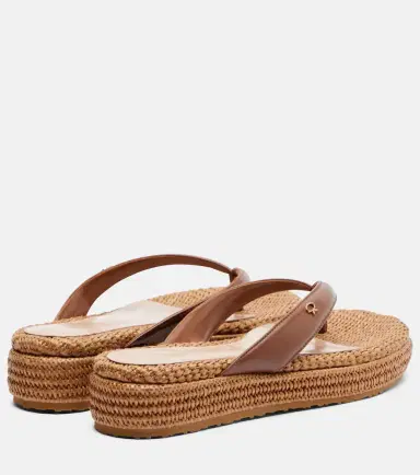 Gianvito Rossi Tahiti jute-trimmed leather platform thong sandals | Thumbnail 4 Gianvito Rossi Tahiti jute-trimmed leather platform thong sandals | Thumbnail 4