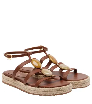 Gianvito Rossi Embellished leather espadrille sandals | Thumbnail 1 Gianvito Rossi Embellished leather espadrille sandals | Thumbnail 1