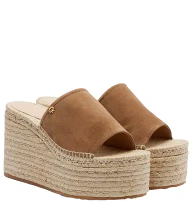 Gianvito Rossi Suede espadrille wedges | Thumbnail 1 Gianvito Rossi Suede espadrille wedges | Thumbnail 1