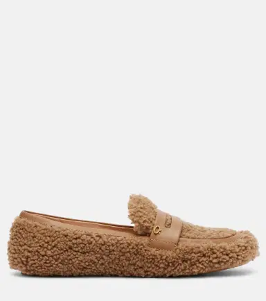 Gianvito Rossi Leather-trimmed shearling loafers | Thumbnail 3 Gianvito Rossi Leather-trimmed shearling loafers | Thumbnail 3