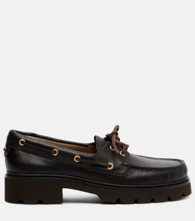 Gianvito Rossi Olonne leather boat shoes | Thumbnail 3 Gianvito Rossi Olonne leather boat shoes | Thumbnail 3