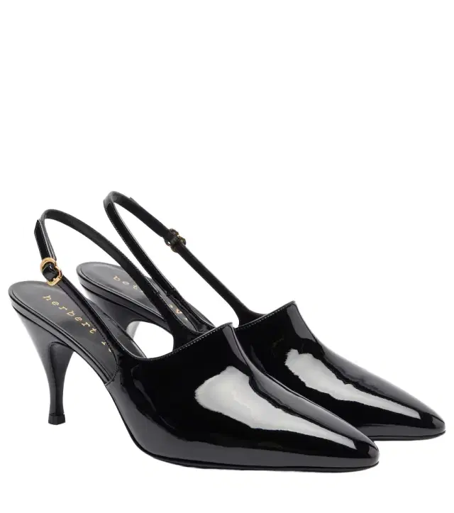 Herbert Levine Cover-Up patent leather slingback pumps