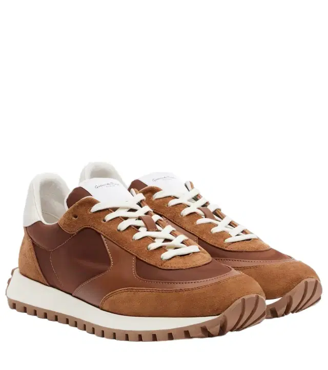 Gianvito Rossi Gravel leather and suede sneakers