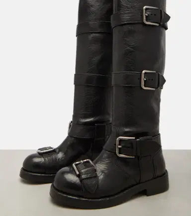 Dolce & Gabbana Over-the-knee leather biker boots | Thumbnail 2 Dolce & Gabbana Over-the-knee leather biker boots | Thumbnail 2