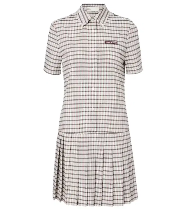 Tory Burch Plaid pleated minidress