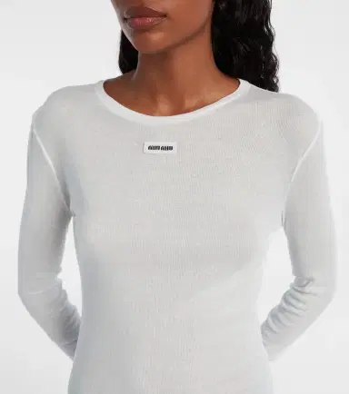 Miu Miu Cotton jersey minidress | Thumbnail 6 Miu Miu Cotton jersey minidress | Thumbnail 6