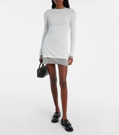 Miu Miu Cotton jersey minidress | Thumbnail 5