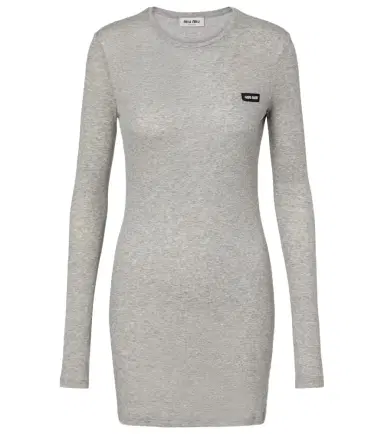 Miu Miu Cotton jersey minidress | Thumbnail 1