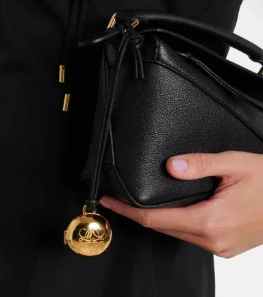 Loewe Pebble gold-plated leather bag charm | Thumbnail 4 Loewe Pebble gold-plated leather bag charm | Thumbnail 4