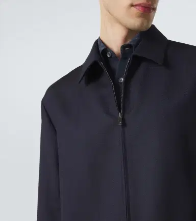 Giorgio Armani Chevron wool and cashmere-blend jacket | Thumbnail 2