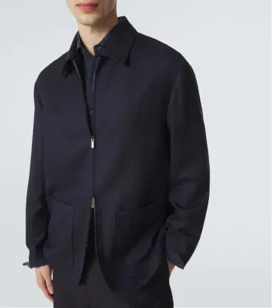 Giorgio Armani Chevron wool and cashmere-blend jacket | Thumbnail 3