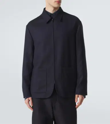 Giorgio Armani Chevron wool and cashmere-blend jacket | Thumbnail 6