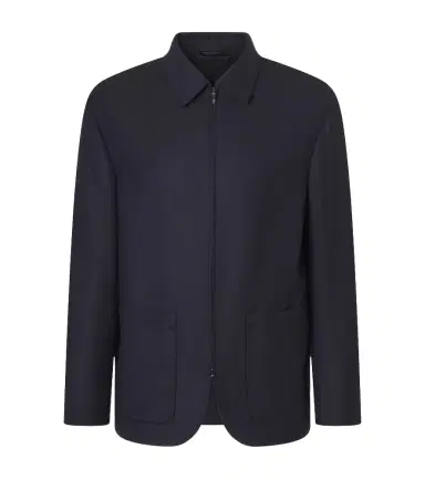 Giorgio Armani Chevron wool and cashmere-blend jacket | Thumbnail 1