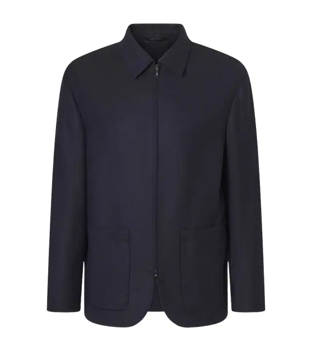 Giorgio Armani Chevron wool and cashmere-blend jacket