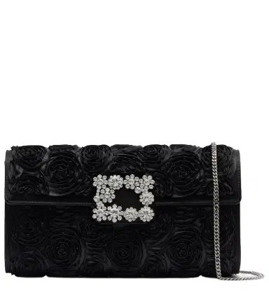 Roger Vivier Efflorescence embellished satin clutch | Thumbnail 1