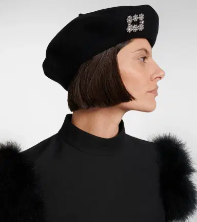 Roger Vivier Embellished wool beret | Thumbnail 4