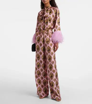 Dolce & Gabbana Printed high-rise silk palazzo pants | Thumbnail 4