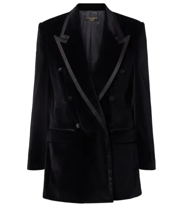 Cotton-blend velvet tuxedo jacket