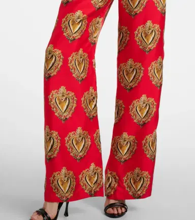 Dolce & Gabbana Printed high-rise silk palazzo pants | Thumbnail 4