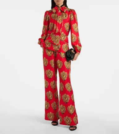Dolce & Gabbana Printed high-rise silk palazzo pants | Thumbnail 5