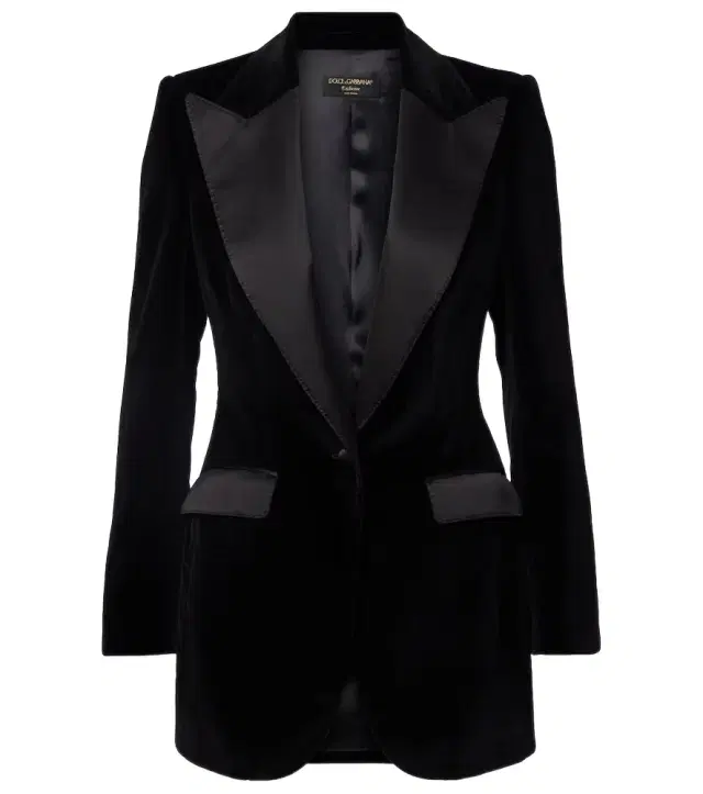 Cotton-blend velvet tuxedo jacket
