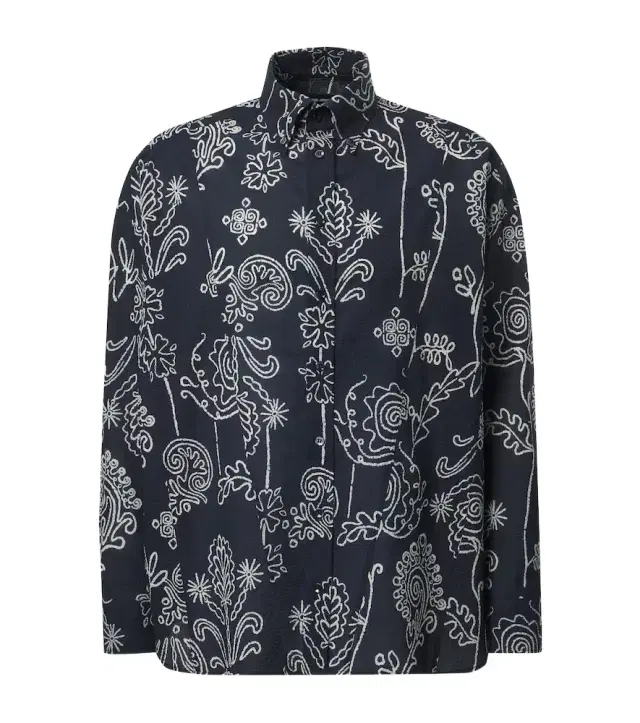 Printed cotton seersucker shirt Printed cotton seersucker shirt